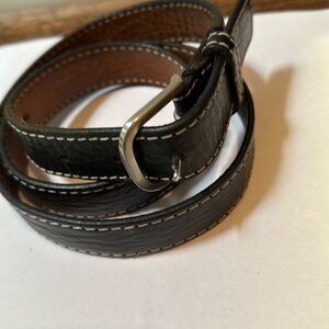 Banana Republic Italian black leather stitched belt size L